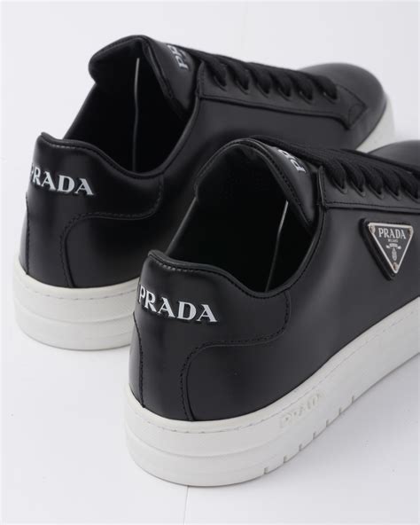 prada black leather sneakers men|black and white Prada sneakers.